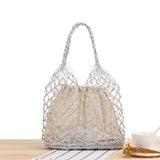 GOLD AND SILVER THREAD HANDMADE CROCHET BAG_CWAB2097