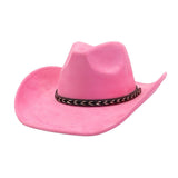 Unisex Western Suede Cowboy Fedorahat Ethnic Style_Cwah04398