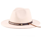 SIMPLE BELT BUCKLE FELT HAT JAZZ HAT_CWAH0751