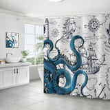 OCTOPUS PIRATE SHIP BATHROOM SHOWER CURTAIN_CWMM1804