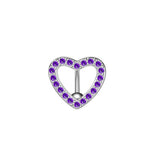 BOW HEART CZ BELLY BUTTON RING NEW DESIGN_CWMM9183