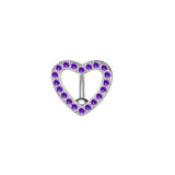 BOW HEART CZ BELLY BUTTON RING NEW DESIGN_CWMM9183