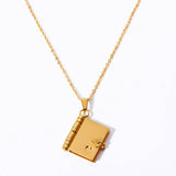 COUPLE OPEN AND CLOSE BOOK PENDANT NECKLACE_CWMM5692