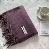 COLORBLOCK TASSEL SCARF THICK WRAP FOR STUDENTS_CWASC2281