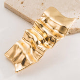 Wrinkled Metal Hair Clip Elegant Low Ponytail_Cwmm8539