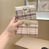 New Fashion Houndstooth Heart 2-Fold Wallet_Cwab06248