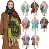 PAISLEY JACQUARD SCARF THICK FRINGE WINTER SHAWL_CWASC0857