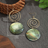 FASHIONABLE MOSQUITO COIL SHELL DISC EARRINGS_CWMM4333