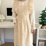 Waterproof And Fresh Ruffled Strap Cross Apron_Cwmm5815