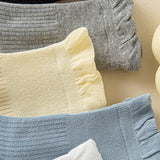 THIN SOLID RUFFLE CREW SOCKS FOR SUMMER_CWMS1374