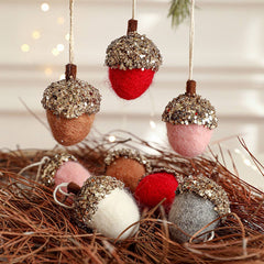 FELT PINECONE ACORN CHRISTMAS TREE ORNAMENT_CWMM9742