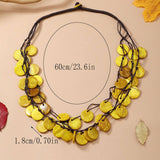 LONG COCONUT SHELL WOOD BEAD VINTAGE NECKLACE_CWMM4401
