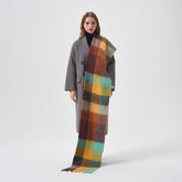32 WOOL COLORBLOCK PLAID SCARF SOFT WARM_CWASC2365