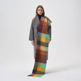 32 WOOL COLORBLOCK PLAID SCARF SOFT WARM_CWASC2365