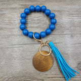 MULTI COLORED WOODEN BEAD BRACELET KEYCHAIN_CWAJE1069
