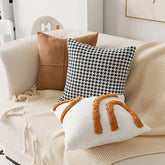 HOUNDSTOOTH SOFA PILLOW COVER BROWN VINTAGE LUXURY_CWMM7710