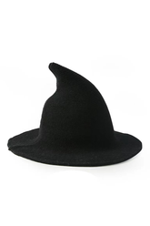 HALLOWEEN KNIT WITCH HAT WIDE BRIM POINTED TOP_CWAH0616