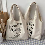 ONE SHOULDER LARGE CAPACITY PRINTED CANVAS BAG_CWAB2192