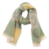 LETTER JACQUARD SCARF WINTER SHORT FRINGE WRAP_CWASC0863