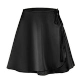 SATIN SKIRT HIGH WAIST TIE ONE PIECE A LINE SKIRT_CWBSS0386