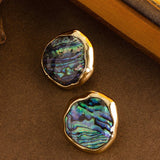 NATURAL ABALONE SHELL SILVER NEEDLE EARRINGS_CWMM4295
