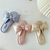 LETTER EMBROIDERED HOLLOW BOW HOME SLIPPERS_CWMM2989