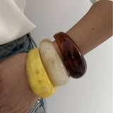 Textured Irregular Acrylic Cuff Bracelet_Cwmm3087