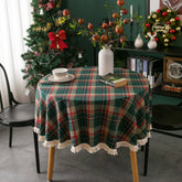 PLAID PATTERN ROUND TABLECLOTH_CWMM0036