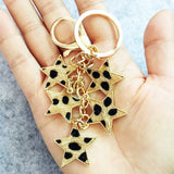 NEW LEOPARD PRINT FIVE POINTED STAR KEYCHAIN_CWMM1319