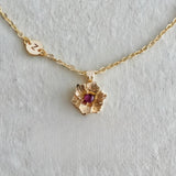 DECEMBER FLOWER ROTATING FLOWER LUCKY NECKLACE_CWMM3886