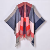 SIMPLE TASSEL MULTI COLOR LARGE PLAID SHAWL_CWASC0942
