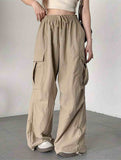 CASUAL ELASTIC WAIST WIDE LEG STRAIGHT LEG PANTS_CWBLP0768