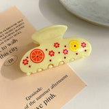 LEMON YELLOW ACETATE HAIR CLAW BACK BUN CLIP_CWAHA5971