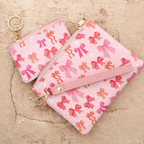 Womens Leather Coin Wallet With Bow And Wristlet_Cuab00436