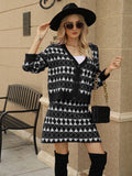 V-Neck Cardigan Knit Skirt Two-Piece Set