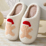 DEER PATTERNED CHRISTMA SANTA CLAUS INDOOR SLIPPER_CWSHS0257