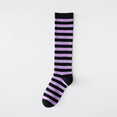 SWEET BONELESS SLIM BLACK STRIPED KNEE HIGH SOCKS_CWMS1370