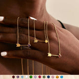 COLORFUL CREATIVE HEART PIERCING PENDANT NECKLACE_CWMM5342