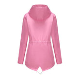 Waterproof Hooded Striped Trench Coat