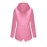 Waterproof Hooded Striped Trench Coat