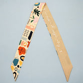 FLORAL LETTER SKINNY TWILLY SCARF FOR HAIR BAGS_CWASC0064