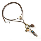 Womens Fashionable Long Feather Necklace_Cwmm4582