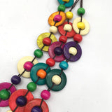 HAND WOVEN COCONUT SHELL ROUND WOODEN BEAD NECKLACE_CWMM4847