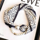 Pearl Magnetic Skinny Silk Neck Scarf_Cwasc03934
