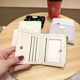 Floral Print Sweet Short Wallet Coin Purse_Cwab06198