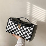 NEW CHECKERBOARD LARGE CAPACITY COSMETIC BAG_CWAB4491