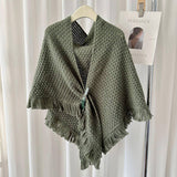 Winter Tassel Cape Scarf Shawl For Warm Layering_Cwasc0764