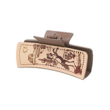 CACTUS PRINT LEATHER HAIR CLAW CLIP WESTERN STYLE_CWAHA0606