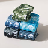 Universe Printed Tie Dyed Fashion Crew Socks_Cwms123