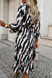 Stylish Zebra-Print Dress With Bow Waist